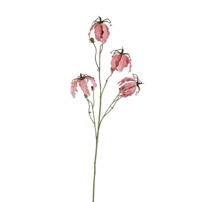 Gartenblume – Rosa Gloriosa-Blütenspray aus Metall, Kunststoff und Canvas | PTMD