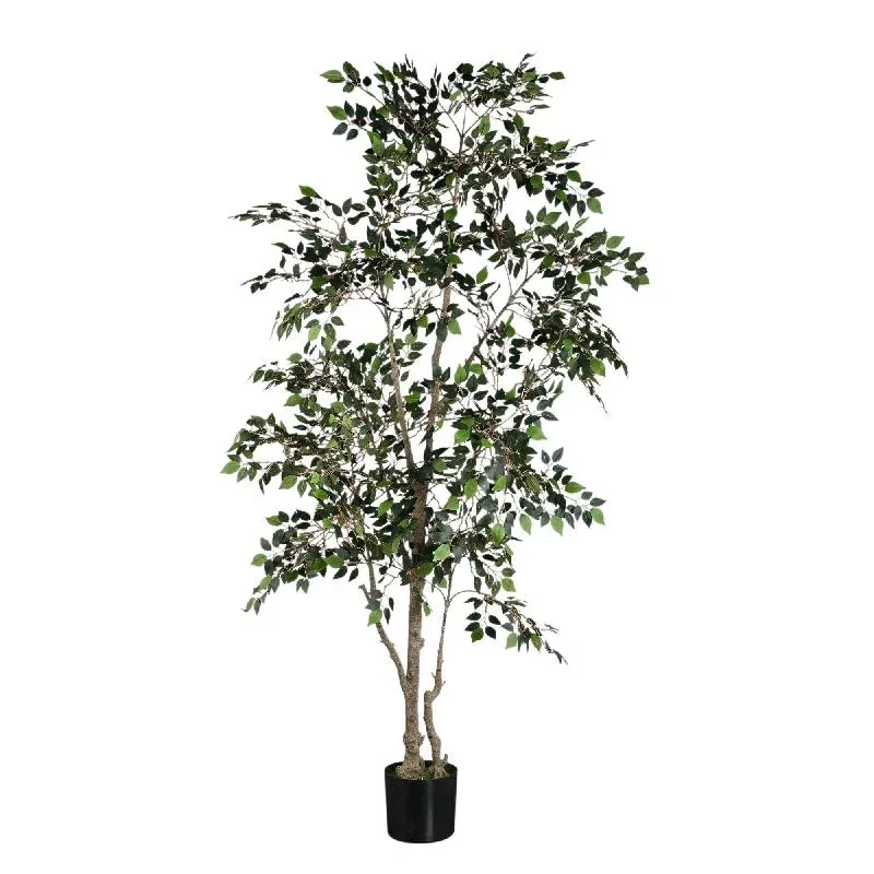 Baumgrün mit Ficus Microcarpa, im Kunststofftopf und aus Kunststoff und Polyester, L | PTMD