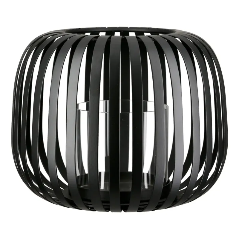 Windlicht – Zeitlose Eleganz, Stimmungsvolles Lichtspiel, Schwarze Akzente, 13 cm - Dogma | Gilde