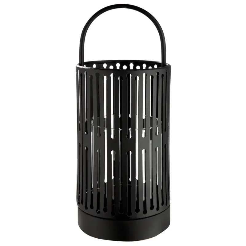 Windlicht – Filigrane Silhouette, Stimmungsvolles Lichtspiel, Schwarze Eleganz, 33 cm - Como | Gilde