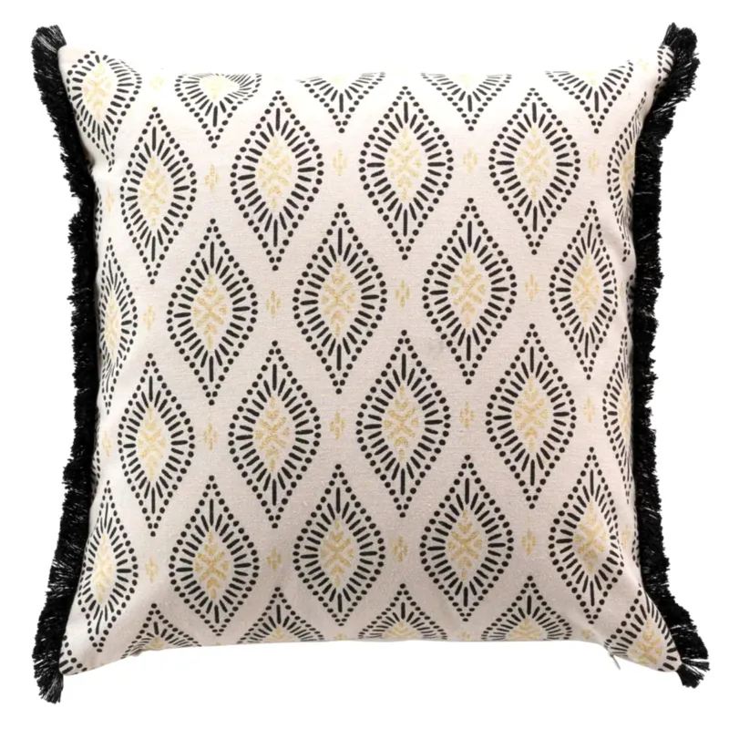 Kissen Muster Beige Schwarz Gold