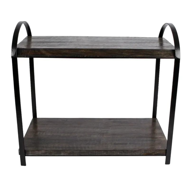 Deko Etagere Mangoholz Schwarz modern Holzetagere