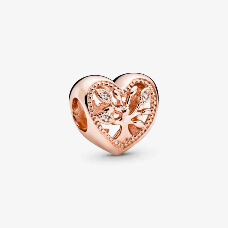 Pandora Herz Charm: Stammbaum - Offen Gearbeitetes, Rosévergoldet