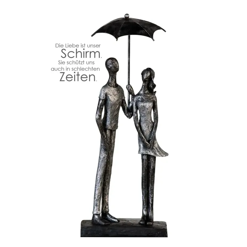 Skulptur – Gefärbtes Kunstharz, Antikes Finish, Regenschirm Motiv, 36 cm - Umbrella | Gilde