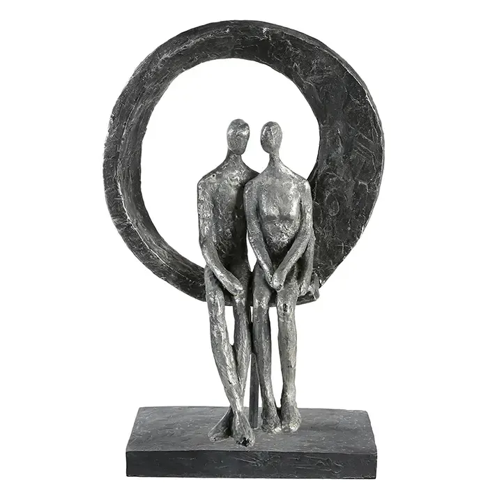 Skulptur – Antikes Finish, Mattes Kunstharz, Paarmotiv, 30 cm - Love Place | Gilde