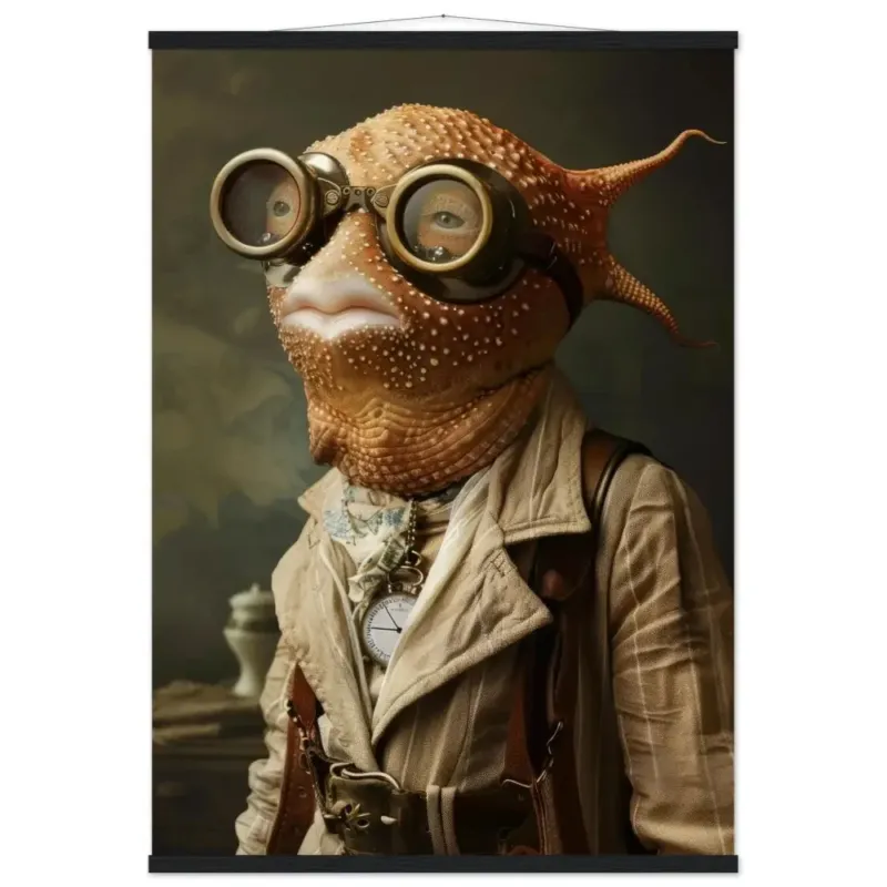 Schulposter - Seestern Steampunk-Illustration magnetische Kiefernholzleisten mattes schweres Papier | St Tropez Art