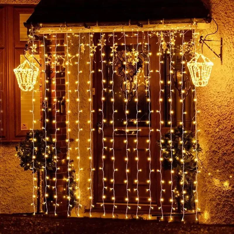 Salcar 3 x 3 m LED Lichtervorhang, 300 LEDs, 31V GS-zertifizierte Stromversorgung Salcar