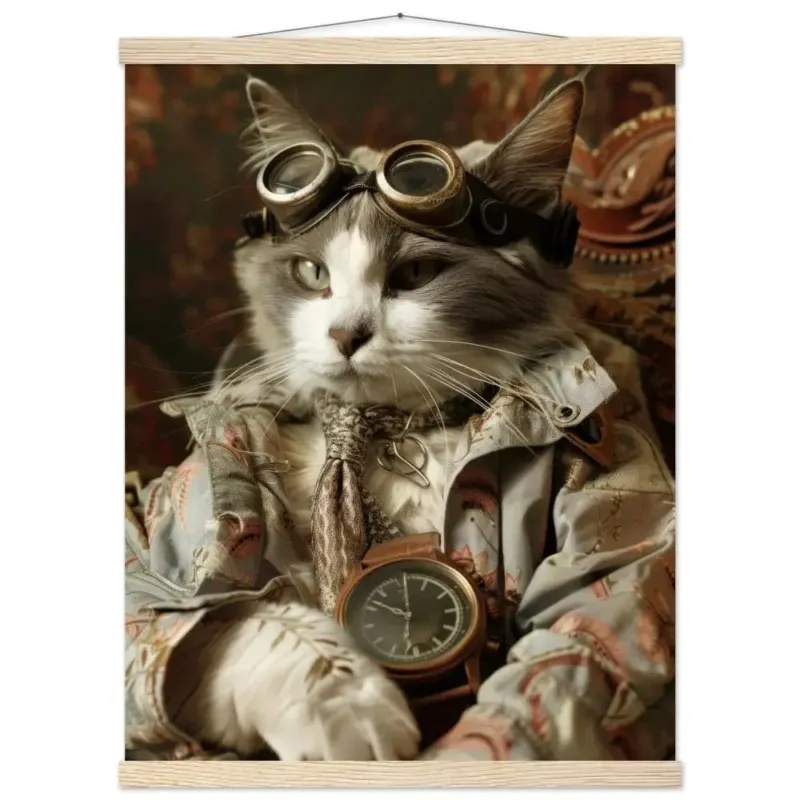 Schulposter - Chartreux Steampunk-Illustration magnetische Kiefernholzleisten mattes schweres Papier | St Tropez Art