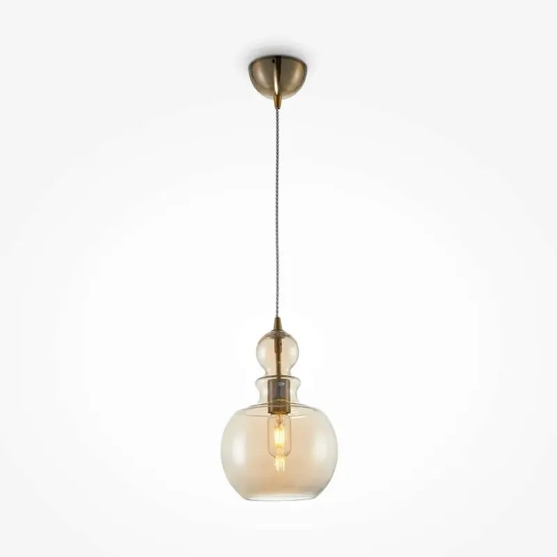 Pendelleuchte – Messing Finish, Metallgehäuse, E27 Fassung, Ø21,5 cm - Tone | Maytoni