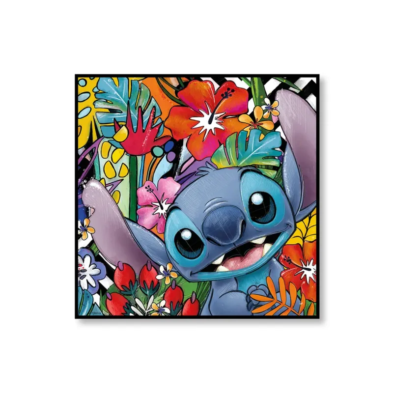 Wandbild – Holzrahmen Design, Leinwand Struktur, Blumen Motiv - Stitch | Gilde
