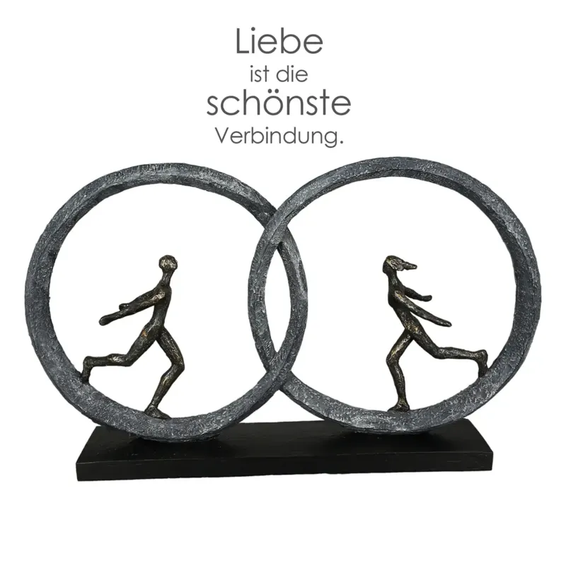 Skulptur – Bronzene Optik, Strukturiertes Material, Romantisches Motiv - So in Love | Gilde