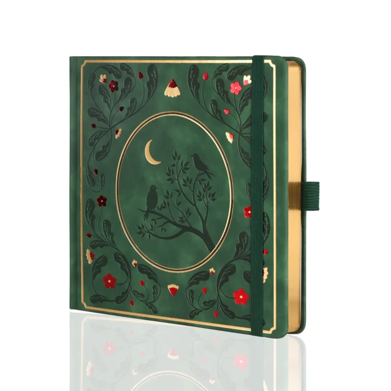 8x8 Square Moonlight Melody Dot Grid Notebook - Green