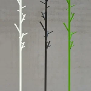 Kleiderständer TREE Design Garderobe in drei Farbvarianten (Weiß, Schwarz, Grün) mit astförmigen Haken, Gesamtansicht.