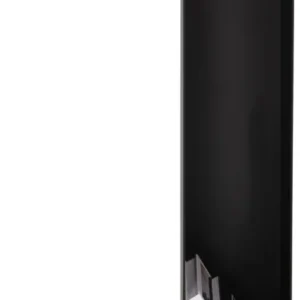 Spinder SLIDE High Beistelltisch in Schwarz mit offener Ablage, Gesamtansicht von vorne.