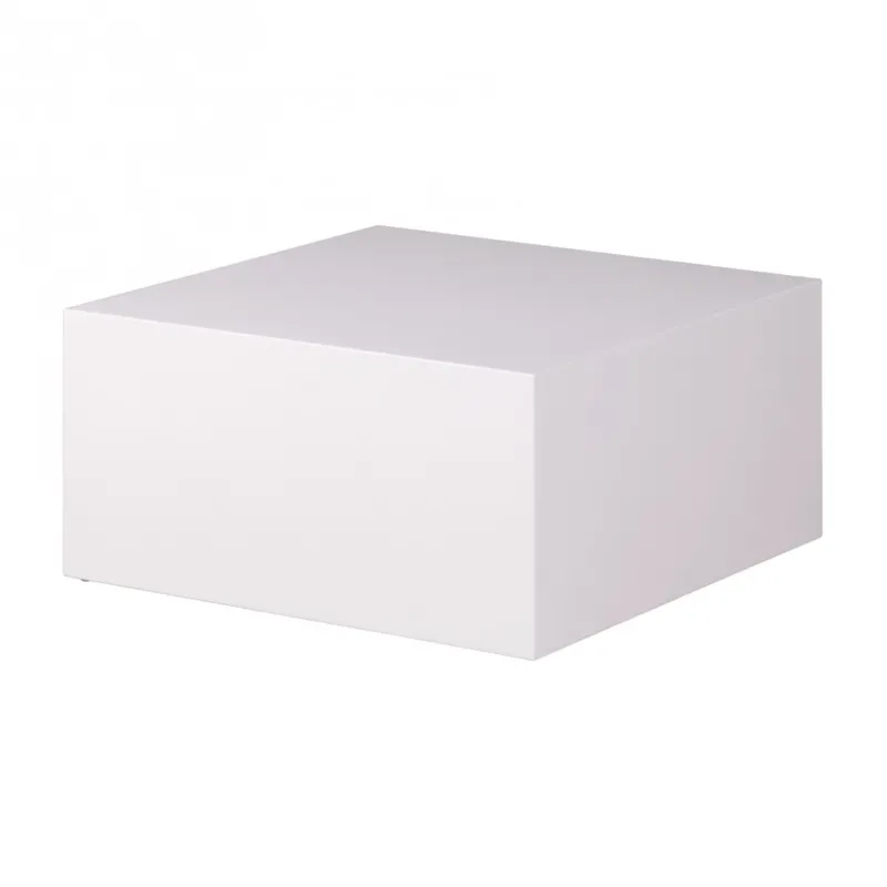 Couchtisch MONOBLOC 60x60x30cm in Weiß, Gesamtansicht mit quadratischer Form und hochglänzender Oberfläche.