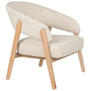 Loungesessel Bright mit Eichenholzrahmen in Beige von Zuiver