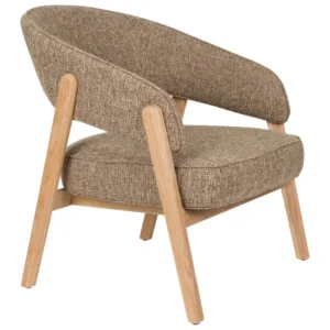 Loungesessel Bright Braun mit Eichenholz-Gestell von Zuiver