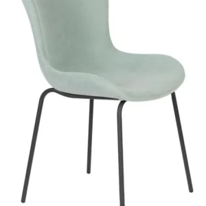 Esszimmerstuhl Junzo im 2er-Set, Light Green mit Rippstoff-Bezug