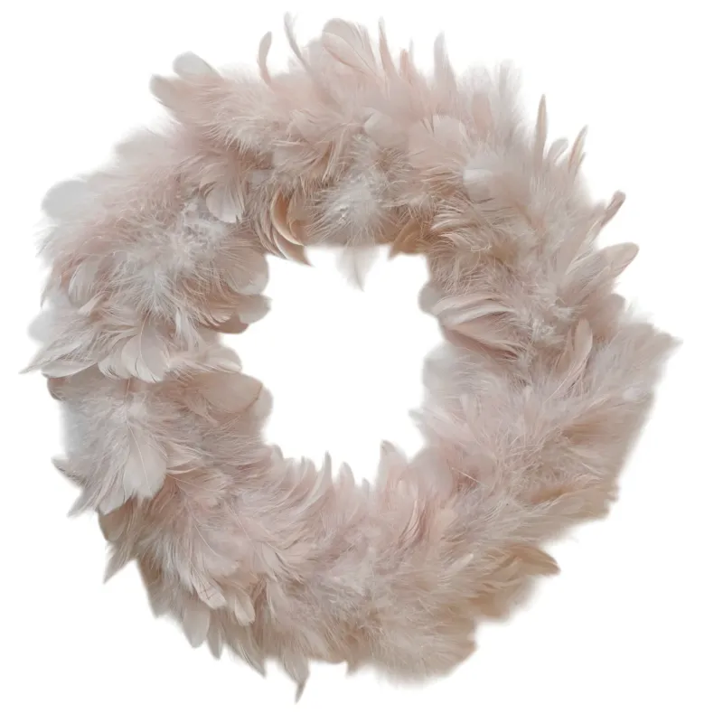 Federkranz Beige Rosé 35 cm Dekokranz Osterdeko Deko Ostern Kranz