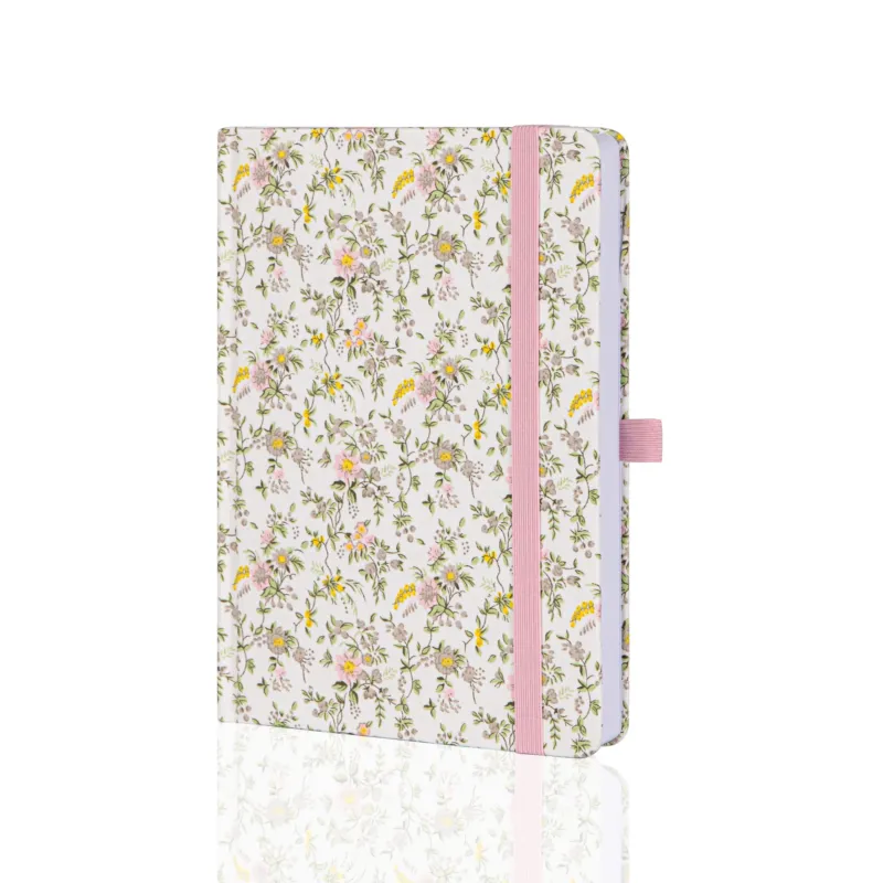 A5 Floral Dot Grid Notebook - Pink
