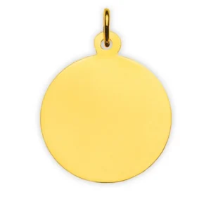 Anhänger Gravurplatte rund Gelbgold 750 poliert und gesandelt 18mm