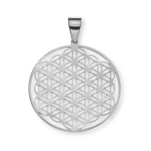 Anhänger Blume des Lebens Weissgold 750 20mm