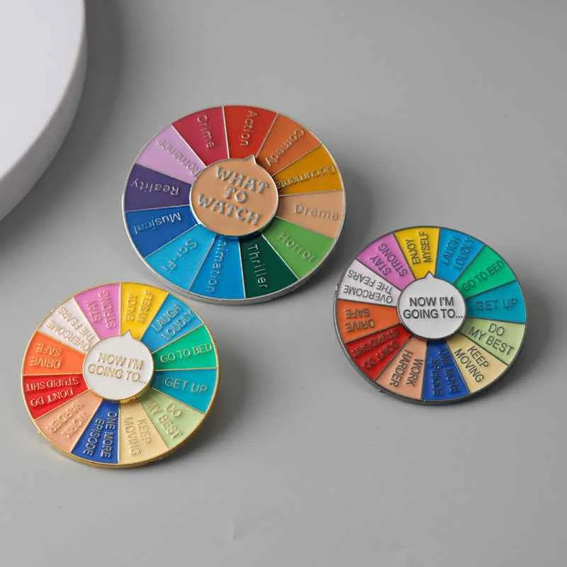 NOW I'M GOING TO Circular Spinner Brooch 3 Pack