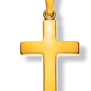 Anhänger Balken Kreuz Gelbgold 585, 18x12mm