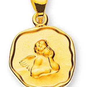 Anhänger Medaille Engel Gelbgold 750