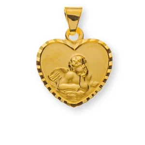 Engel Anhänger Gelbgold 750 Herzform diamantiert
