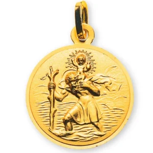Anhänger Medaille Christophorus Gelbgold 750 16mm
