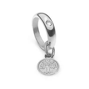 Anhänger Medaille Lebensbaum Weissgold 750 Brillant 0.03ct