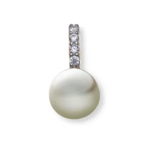 Anhänger Perle Gelbgold 375 Zirkonia weiss 7.7mm