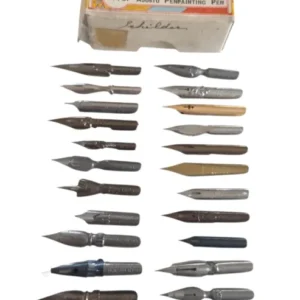 25 alte Schreibfedern in Box - Vintage
