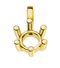 Anhänger Solitär-Rohling 6-Griff Gelbgold 750 für 0.25 ct.