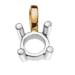 Anhänger Rohling Solitär 4-Griff Bicolor 750 für 0.50ct.