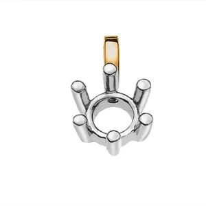 Anhänger Rohling Solitär 6-Griff Bicolor 750 für 0.15ct.