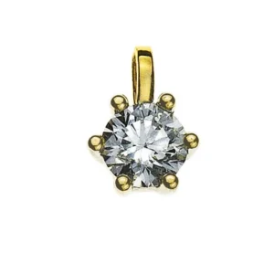 Anhänger Solitär 6-Griff Gelbgold 750 H-SI 0.20 ct.