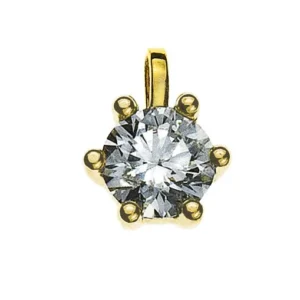 Anhänger Solitär 6-Krappen Gelbgold 750 Diamant 0.50ct.