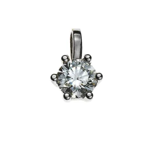 Anhänger Solitär 6-Griff-Fassung Weissgold 750 0.10 ct.
