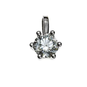 Anhänger Solitär 6-Griff-Fassung Weissgold 750 0.15 ct.