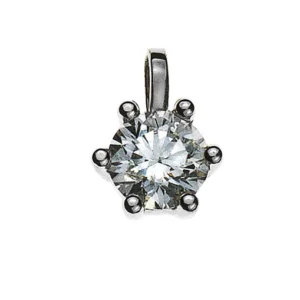 Anhänger Solitär 6-Griff-Fassung Weissgold 750 0.25 ct.