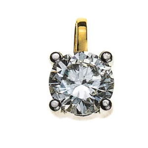 Anhänger Solitär Diamant 0.50ct. 4-Griff Bicolor 750