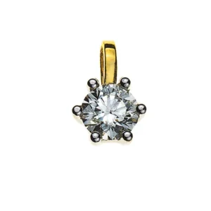 Anhänger Solitär Diamant 0.10ct. 6-Griff Bicolor 750