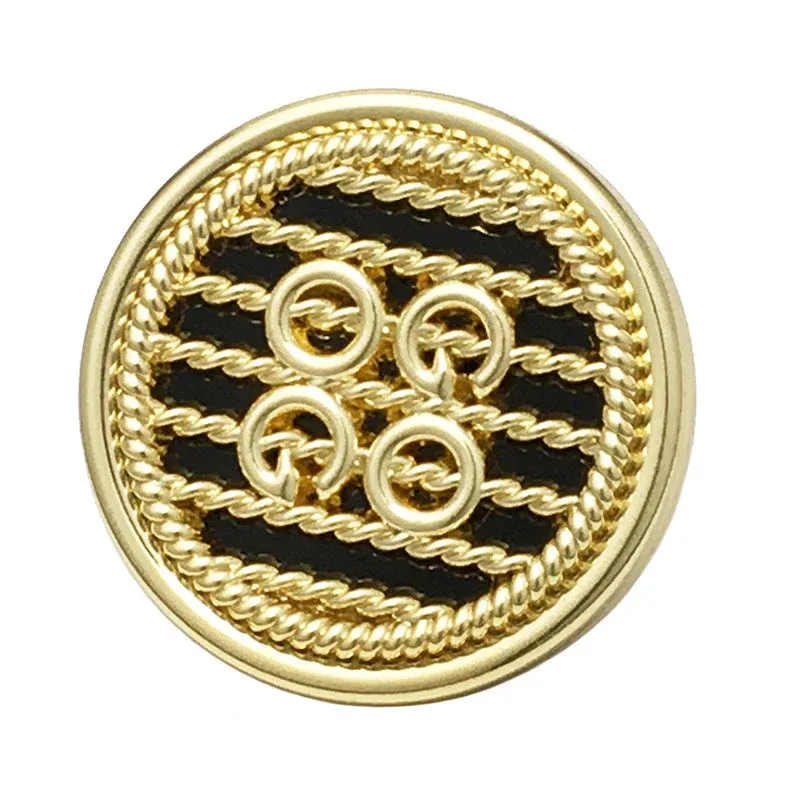 17.5/20/22.5mm Gold Double Circle Metal Buttons 20pcs