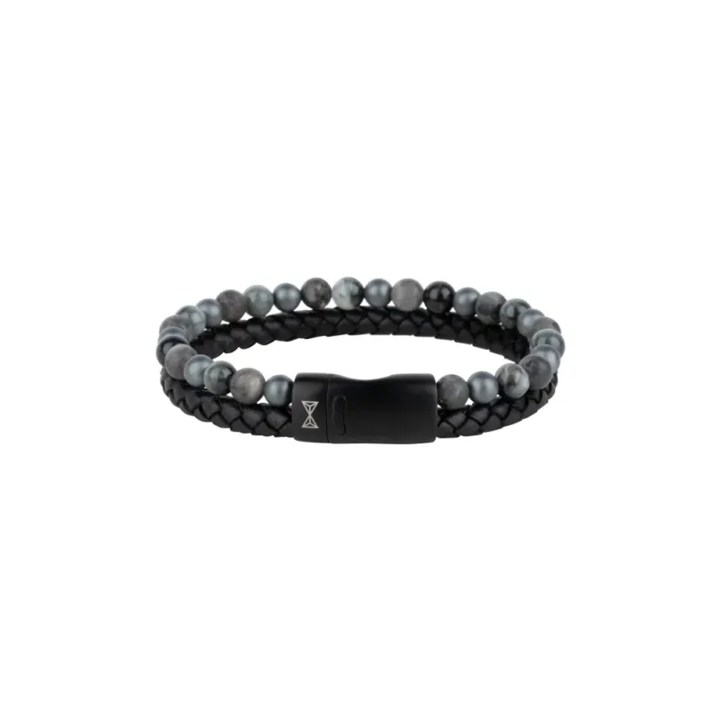 AZE Jewellery Herrenarmband Leder Trivor Schwarz