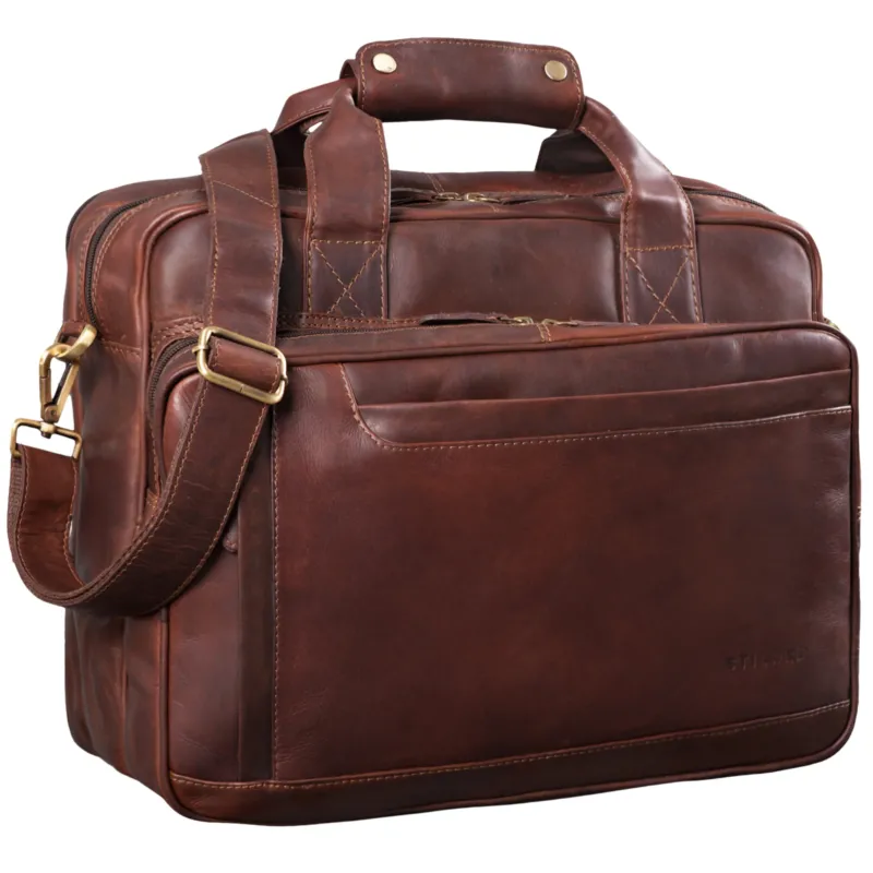 "Excelsior" XXL Aktentasche Herren Leder Große Laptoptasche 17+ Zoll