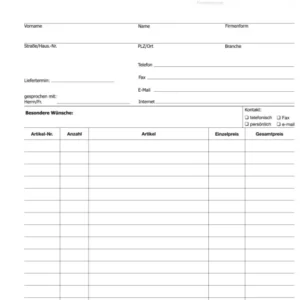 Auftragsblock Block Auftrag DIN A4, 2-fach selbstdurchschreibend, 2x50 Blatt weiß/gelb - gelocht (22204)