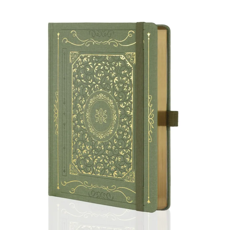 B5 Gold Vintage Notebook - Green