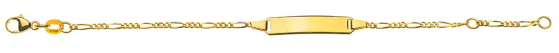 Bébé Armband Figaro 3&1 Gelbgold 750 mit Gravurplatte lang